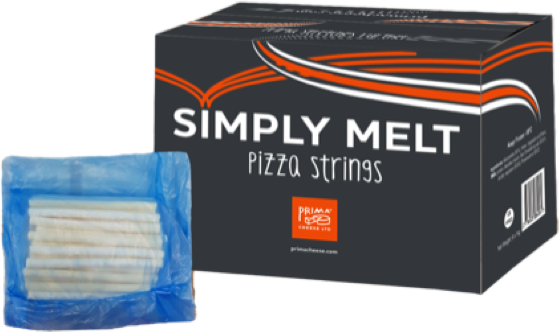 A box of our Simply Melt pizza strings